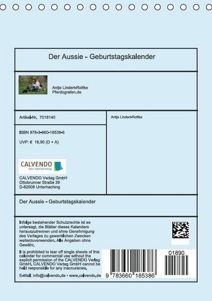 Produktbild: Der Aussie - Geburtstagskalender (Tischkalender immerw&auml;hrend DIN A5 hoch)