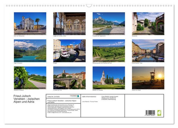 Produktbild: Friaul-Julisch Venetien - zwischen Alpen und Adria (Wandkalender 2026 DIN A2 quer), CALVENDO Monatskalender