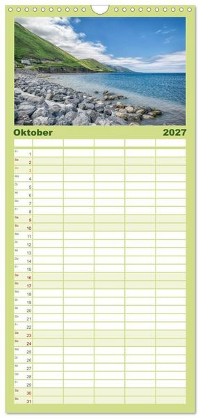 Produktbild: Familienplaner 2027 - Irland - Zauberhafte Augenblicke mit 5 Spalten (Wandkalender, 21 x 45 cm) CALVENDO