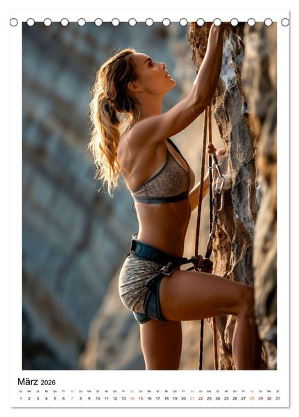 Produktbild: Klettern - cooler Sport (Tischkalender 2026 DIN A5 hoch), CALVENDO Monatskalender