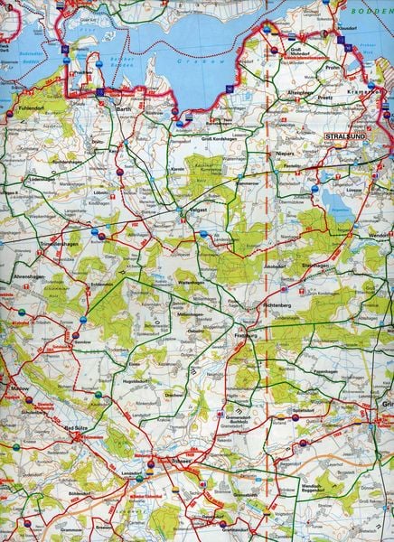 Produktbild: BVA ADFC Radtourenkarte Ostseek&uuml;ste Mecklenburg 1:150.000