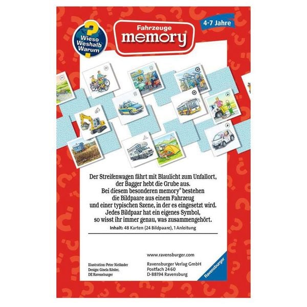 Produktbild: Wieso? Weshalb? Warum? Fahrzeuge memory&reg; - Reisespiel ab 4 Jahre