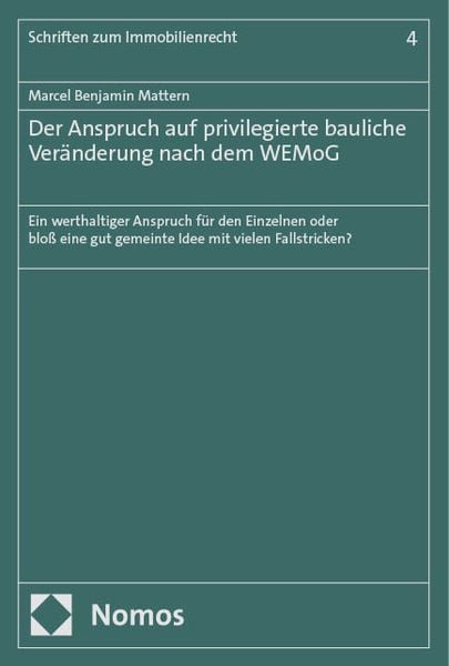 Produktbild: Der Anspruch auf privilegierte bauliche Ver&auml;nderung nach dem WEMoG