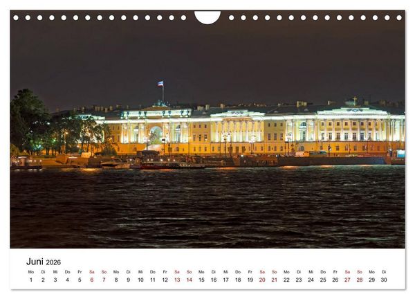 Produktbild: St. Petersburg bei Nacht (Wandkalender 2026 DIN A4 quer), CALVENDO Monatskalender