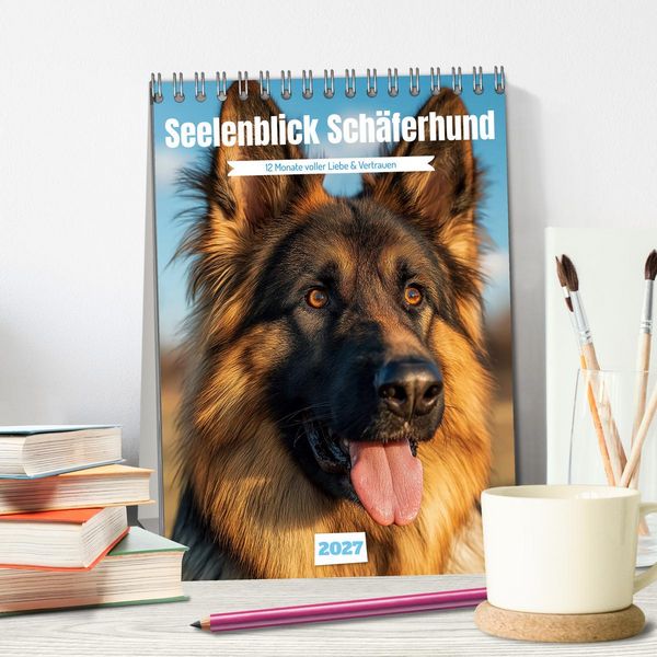 Produktbild: Seelenblick Sch&auml;ferhund (Tischkalender 2027 DIN A5 hoch), CALVENDO Monatskalender