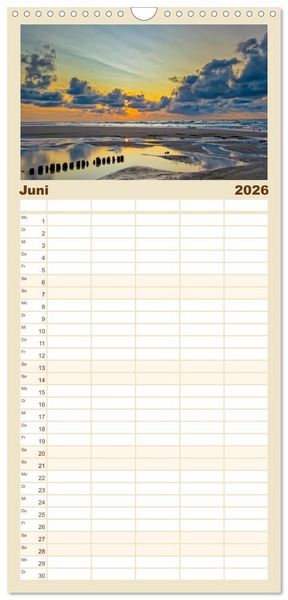 Produktbild: Familienplaner 2026 - Mein Ostfriesland mit 5 Spalten (Wandkalender, 21 x 45 cm) CALVENDO