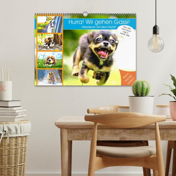 Produktbild: Hurra! Wir gehen Gassi! Abenteuer mit dem Hund! (Wandkalender 2026 DIN A3 quer), CALVENDO Monatskalender