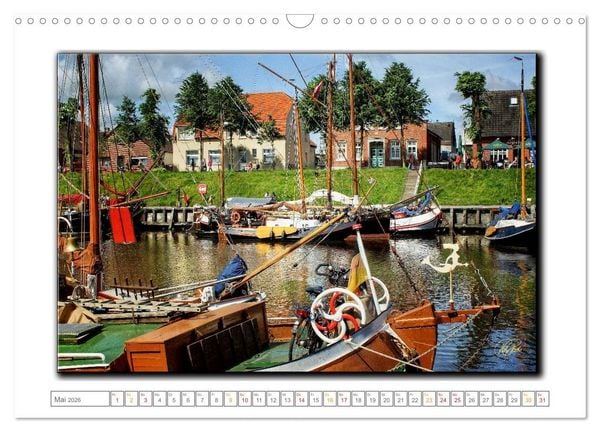 Produktbild: Ostfriesland - die bezaubernden alten H&auml;fen (Wandkalender 2026 DIN A3 quer), CALVENDO Monatskalender