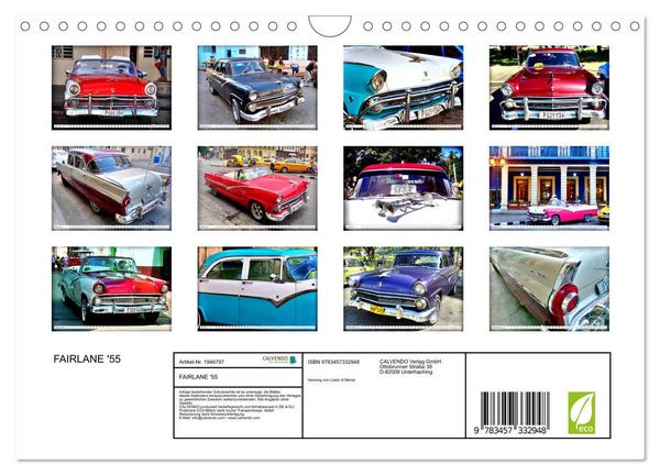 Produktbild: FAIRLANE '55 (Wandkalender 2026 DIN A4 quer), CALVENDO Monatskalender