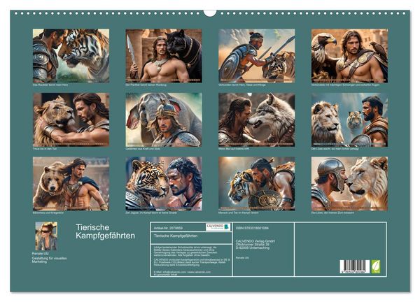 Produktbild: Tierische Kampfgef&auml;hrten (Wandkalender 2026 DIN A2 quer), CALVENDO Monatskalender