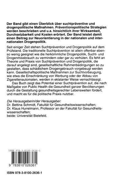 Produktbild: Pr&auml;ventive Sucht- und Drogenpolitik