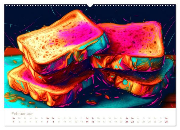 Produktbild: FAST FOOD KUNST (Wandkalender 2026 DIN A2 quer), CALVENDO Monatskalender
