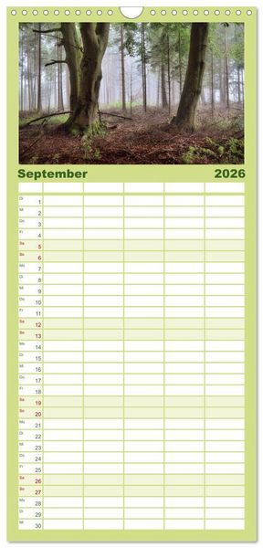 Produktbild: Familienplaner 2026 - Waldkalender mit 5 Spalten (Wandkalender, 21 x 45 cm) CALVENDO