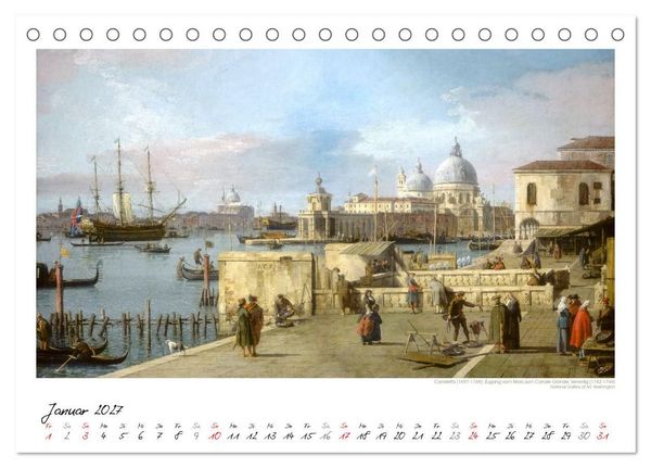 Produktbild: Venedig - Gem&auml;lde aus drei Jahrhunderten. Kunstkalender (Tischkalender 2027 DIN A5 quer), CALVENDO Monatskalender