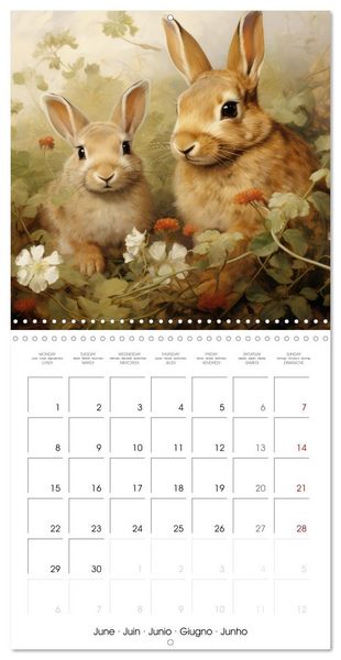 Produktbild: Des amours de lapins (Calendrier mural carr&eacute; 2026 30x30 cm) Calendrier double avec une page pour vos prises de notes