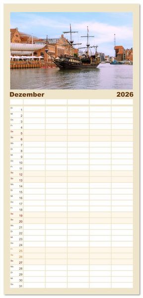 Produktbild: Familienplaner 2026 - Polen. Von Krakau bis Danzig: Bilder voller Atmosph&auml;re mit 5 Spalten (Wandkalender, 21 x 45 cm) CALVENDO