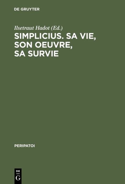Produktbild: Simplicius, sa vie, son oeuvre, sa survie
