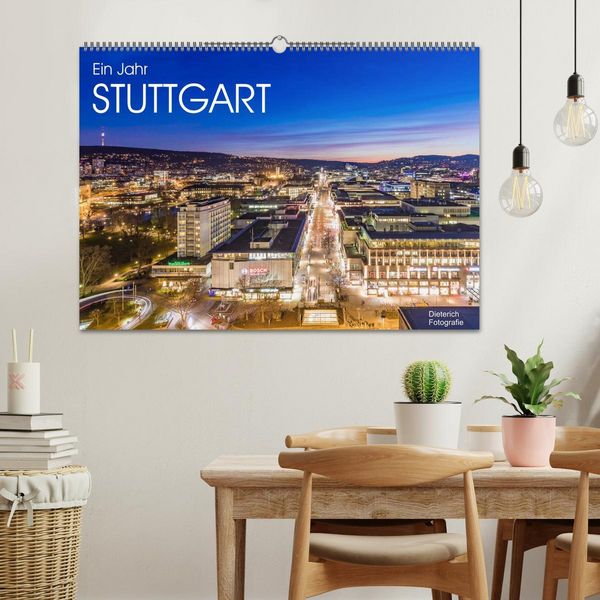 Produktbild: Ein Jahr STUTTGART (Wandkalender 2026 DIN A2 quer), CALVENDO Monatskalender