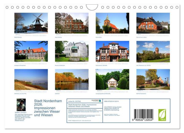 Produktbild: Stadt Nordenham 2026. Impressionen zwischen Weser und Wiesen (Wandkalender 2026 DIN A4 quer), CALVENDO Monatskalender