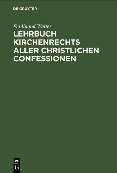 Produktbild: Lehrbuch Kirchenrechts aller christlichen Confessionen