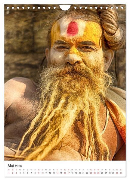 Produktbild: Sadhus - Die heiligen M&auml;nner von Nepal (Wandkalender 2026 DIN A4 hoch), CALVENDO Monatskalender