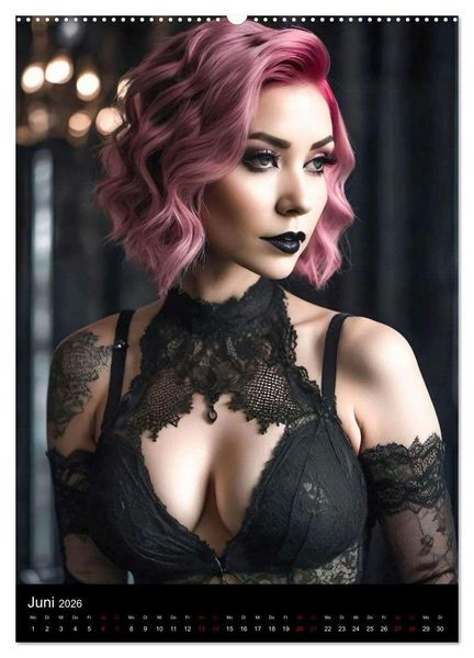 Produktbild: Wunderschöne Gothic Divas (Wandkalender 2026 DIN A2 hoch), CALVENDO Monatskalender