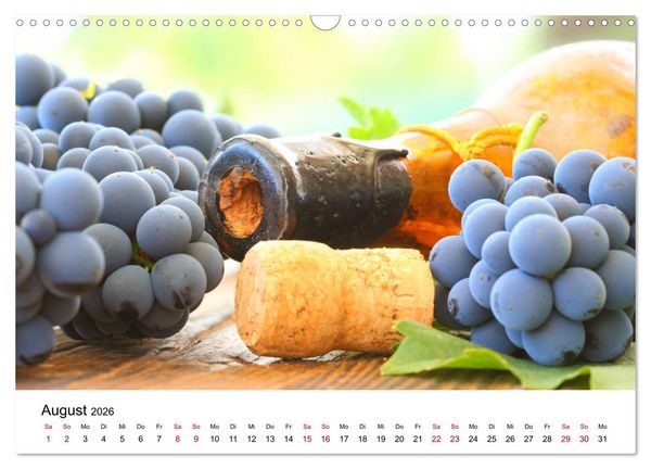 Produktbild: Weinkalender (Wandkalender 2026 DIN A3 quer), CALVENDO Monatskalender