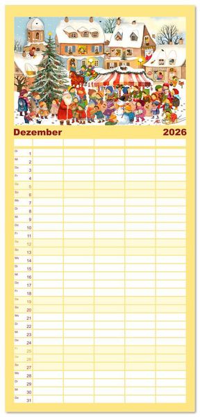 Produktbild: Familienplaner 2026 - Wimmelig durch das Jahr mit 5 Spalten (Wandkalender, 21 x 45 cm) CALVENDO