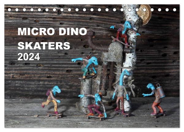 Micro Dino Skaters 2024 (Tischkalender 2024 DIN A5 quer), CALVENDO Monatskalender