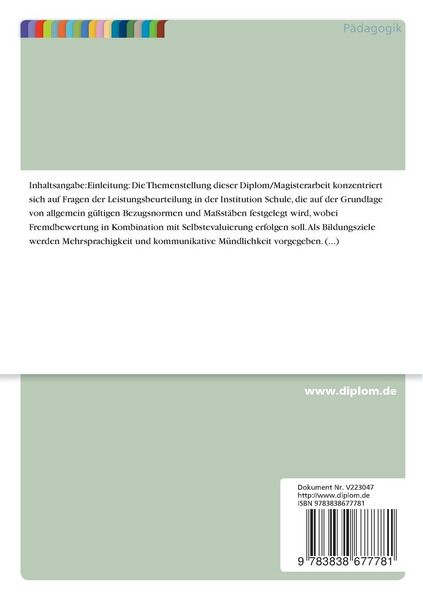 Produktbild: Differenzierte Strategien zur Leistungsbeurteilung im Franz&ouml;sischunterricht an H&ouml;heren Schulen