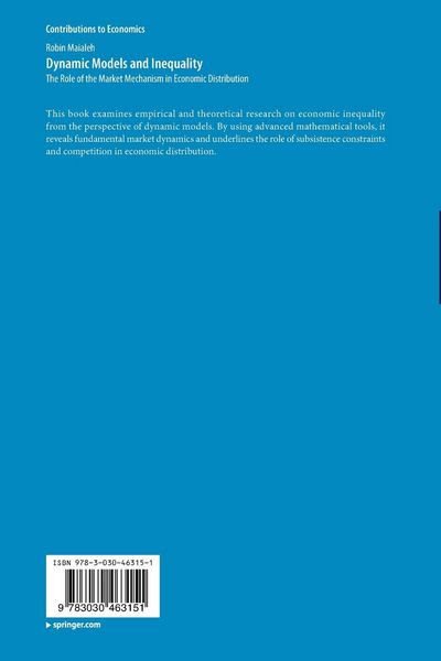 Produktbild: Dynamic Models and Inequality