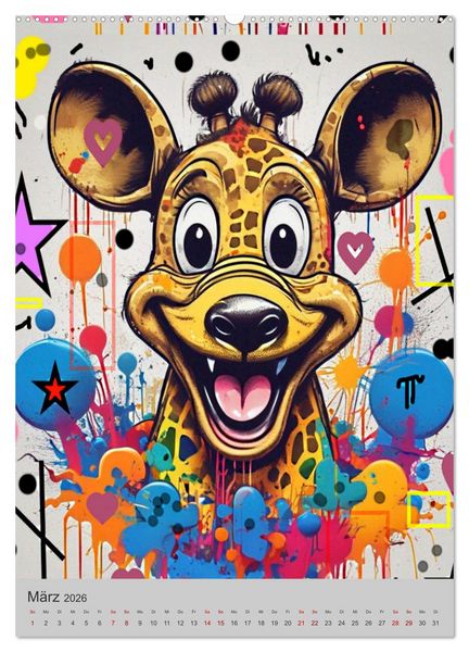 Produktbild: Coole Tiere der Pop Art (Wandkalender 2026 DIN A2 hoch), CALVENDO Monatskalender