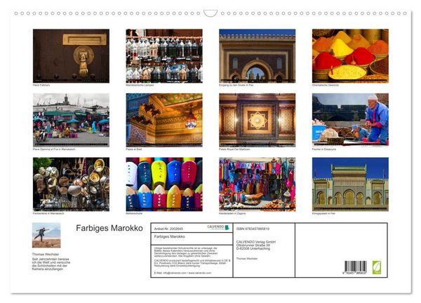 Produktbild: Farbiges Marokko (Wandkalender 2026 DIN A2 quer), CALVENDO Monatskalender