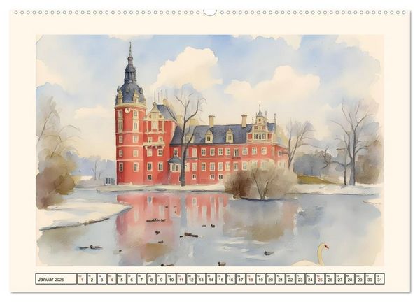 Produktbild: Deutsche Schl&ouml;sser und Burgen (hochwertiger Premium Wandkalender 2026 DIN A2 quer), Kunstdruck in Hochglanz