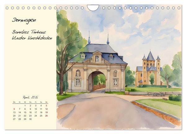 Produktbild: Historische Bauwerke im Rhein-Kreis Neuss (Wandkalender 2026 DIN A4 quer), CALVENDO Monatskalender