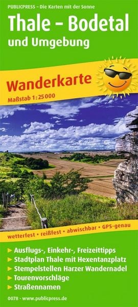 Produktbild: Publicpress Wanderkarte Thale, Bodetal und Umgebung 1:25.000