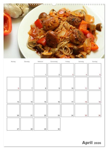 Produktbild: Pasta mit Gem&uuml;se (Wandkalender 2026 DIN A2 hoch), CALVENDO Monatskalender