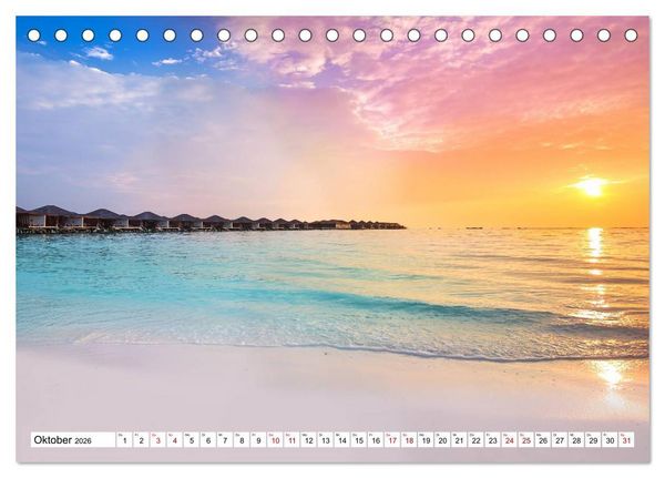 Produktbild: Reif f&uuml;r die S&uuml;dsee. Reise von Fidschi bis Bora Bora (Tischkalender 2026 DIN A5 quer), CALVENDO Monatskalender