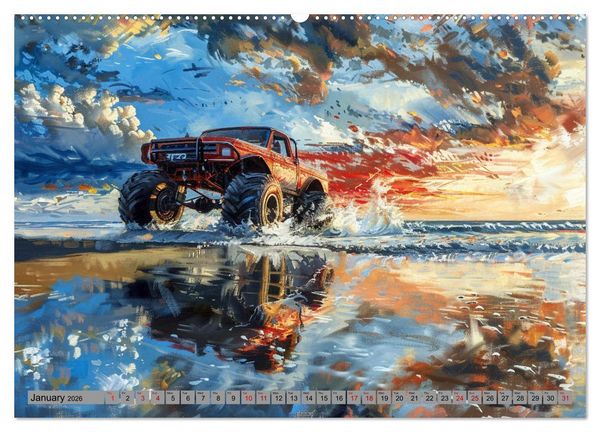 Produktbild: Monstertruck Madness (Wall Calendar 2026 DIN A2 landscape), CALVENDO 12 Month Wall Calendar