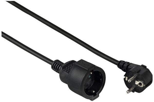 Hama 00047868 Strom Verlängerungskabel Schwarz 2m H05VV-F 3G 1,5mm²