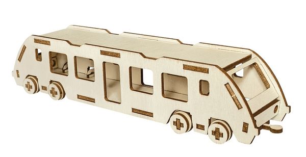 Produktbild: PEBARO 850/0L - Holzbausatz Regionalzug Lasercut, 32 Teile, Holzkonstruktion zum Zusammenstecken