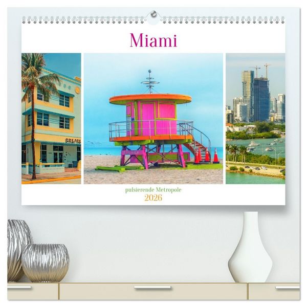 Produktbild: Miami - pulsierende Metropole (hochwertiger Premium Wandkalender 2026 DIN A2 quer), Kunstdruck in Hochglanz
