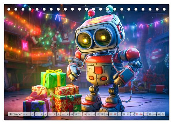 Produktbild: Die Welt der kleinen Robots (Tischkalender 2026 DIN A5 quer), CALVENDO Monatskalender
