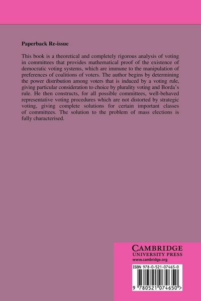 Produktbild: Game Theoretic Analysis of Voting in Committees