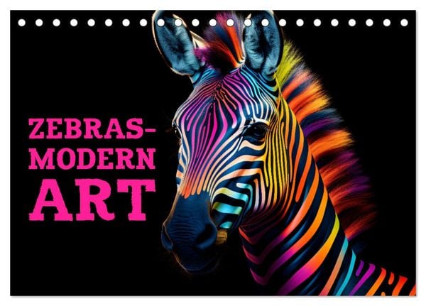 Produktbild: ZEBRAS - Modern Art (Tischkalender 2026 DIN A5 quer), CALVENDO Monatskalender