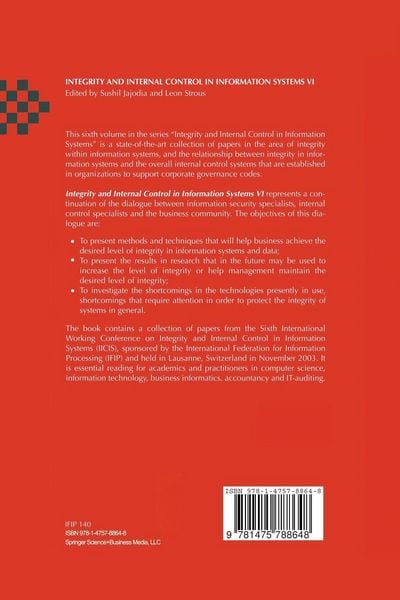 Produktbild: Integrity and Internal Control in Information Systems VI