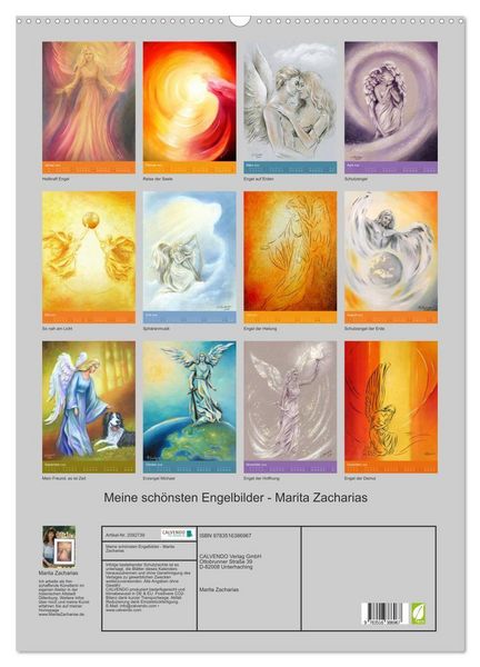 Produktbild: Meine sch&ouml;nsten Engelbilder - Marita Zacharias (Wandkalender 2026 DIN A2 hoch), CALVENDO Monatskalender