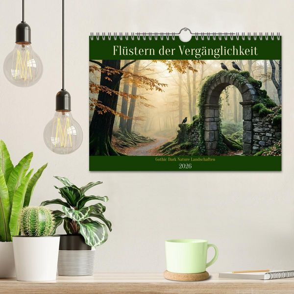 Produktbild: Fl&uuml;stern der Verg&auml;nglichkeit - Gothic Dark Nature Landschaften (Wandkalender 2026 DIN A4 quer), CALVENDO Monatskalender