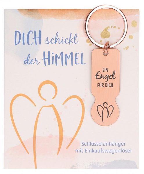 Produktbild: Schl&uuml;sselanh&auml;nger mit Einkaufswagenl&ouml;ser - Dich schickt der Himmel
