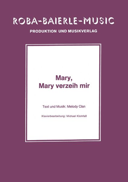 Produktbild: Mary, Mary verzeih mir